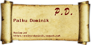 Palku Dominik névjegykártya